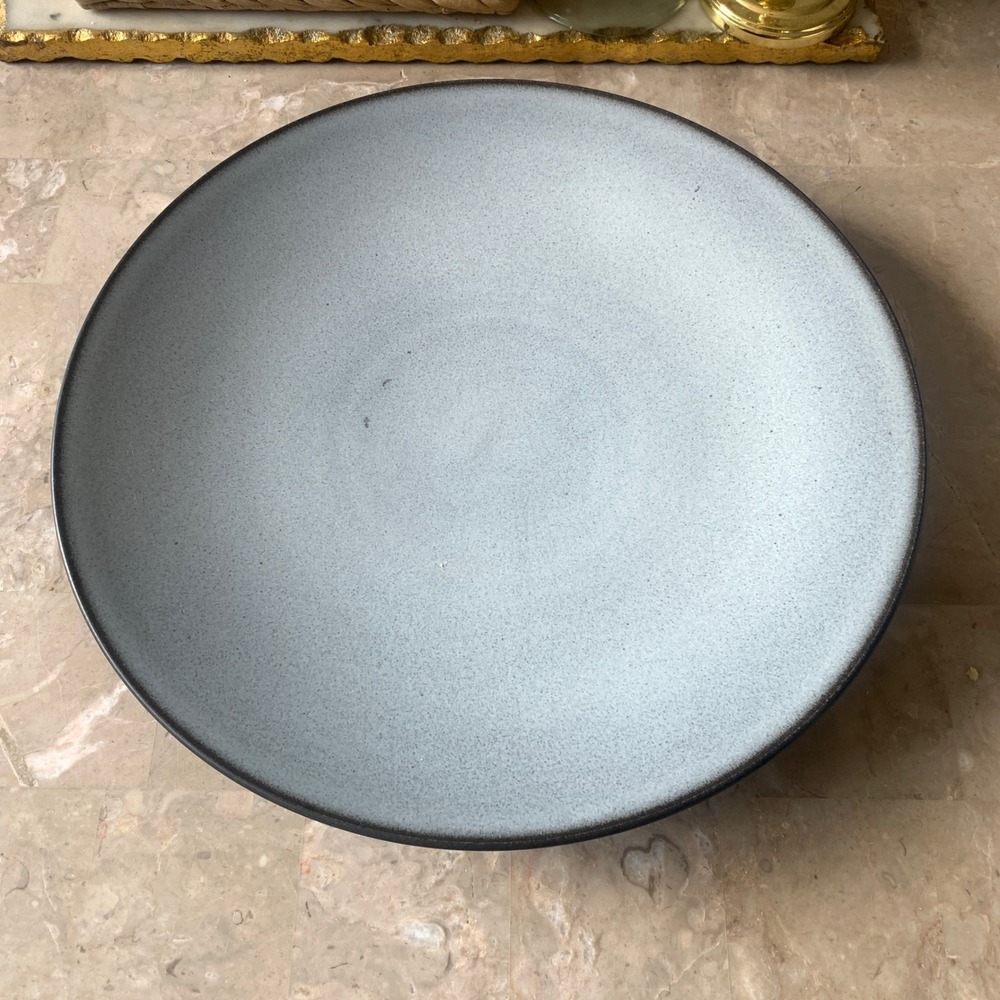 Jars France Tourron Blue‎ Grey Stoneware Large Round Serving Platter 13 Inch